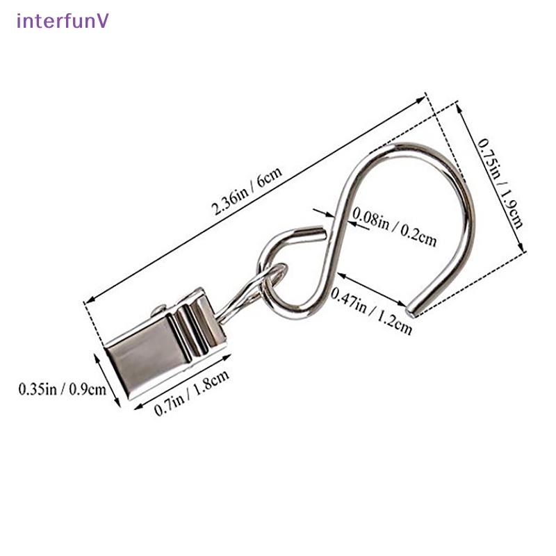[InterfunV] Set 10 Móc Treo Rèm Cửa Sổ Bằng Sắt Chắc Chắn Và Bền Chắc Chắn [Mới]