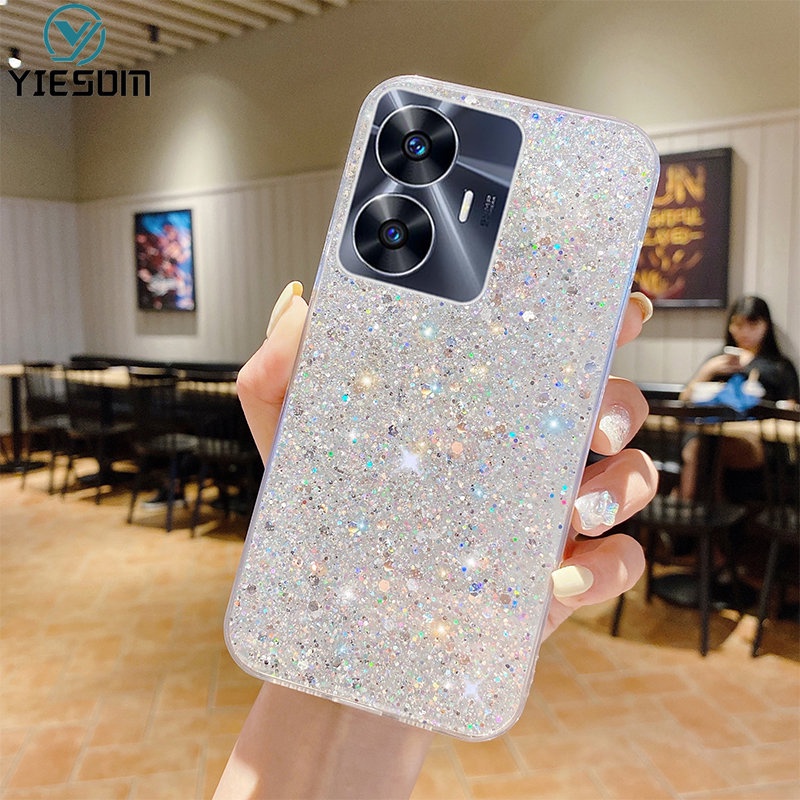 Ốp Điện Thoại TPU Silicon Mềm Phối Sequin Lấp Lánh Sang Trọng Cho Realme C55 C35 C30 C30S C20 C17 C15 C12 C11 2021 C2 C3