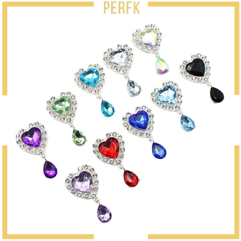 Bộ 10 Nút Trái Tim Đính Đá Lấp Lánh