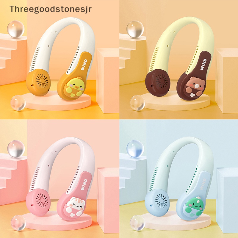 Quạt Thể Thao Đeo Cổ Họa Tiết Hoạt Hình Có Thể Gấp Gọn Tiện Dụng JR