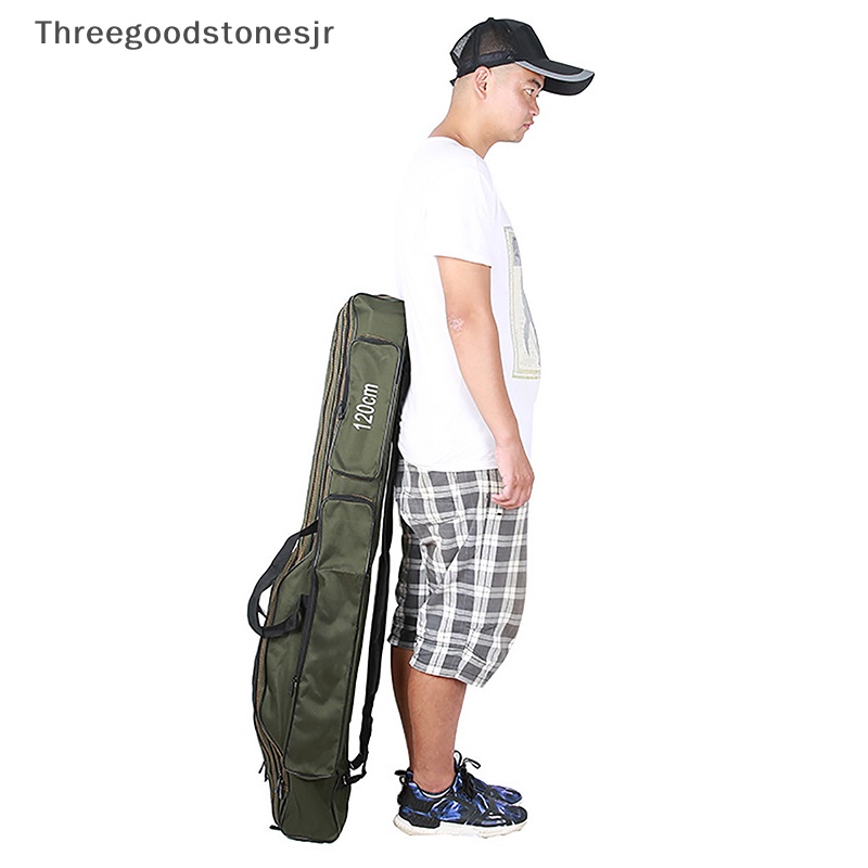 Tgs Túi Đựng Cần Câu Cá Hai Lớp / Ba Ngăn Bằng Vải Canvas Dày Dặn Chống Nước Bền Bỉ JR