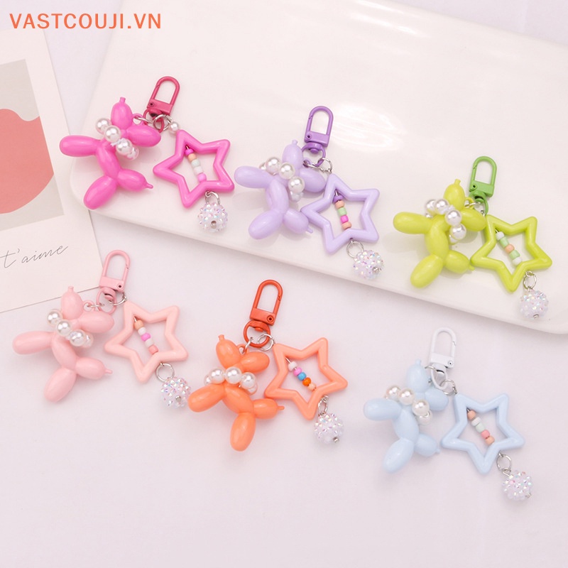 Móc Khóa Hình Chú Chó Bằng Acrylic Nhiều Màu Dễ Thương