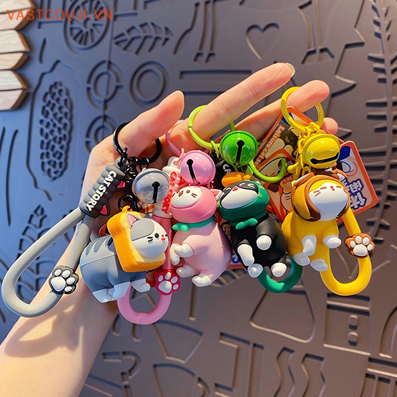 Móc Khóa Hình Mèo Lắc Chuông Dễ Thương
