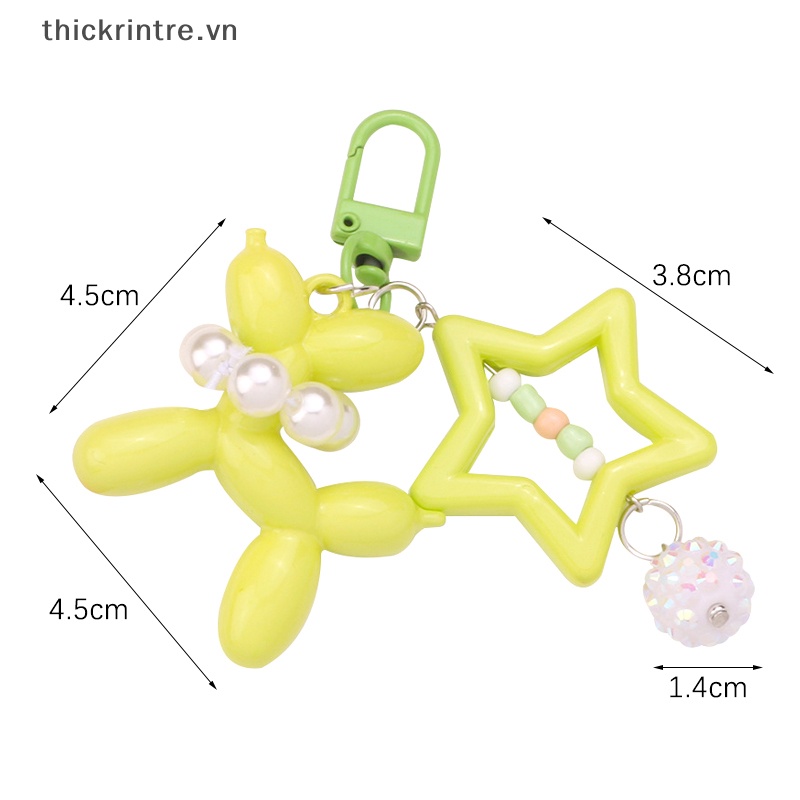 Móc Khóa Hình Chú Chó Và Bong Bóng Nhiều Màu Sắc Bằng Acrylic Tinh Tế
