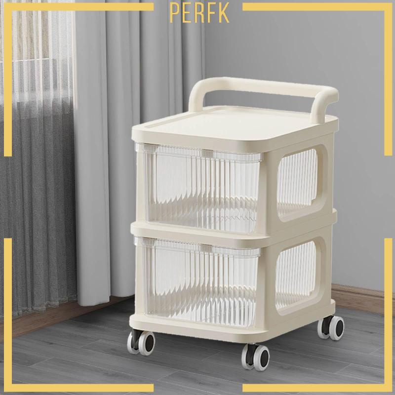 Kệ Để Đồ 2 Ngăn Kéo Có Bánh Xe Lăn Hiện Đại Cho Phòng Ăn / Salon / Nhà