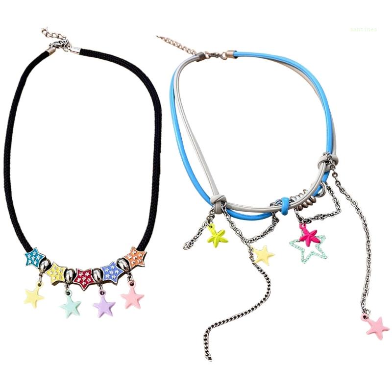 Vòng Cổ Choker Dây Bện Mặt Ngôi Sao Thời Trang Mùa Hè