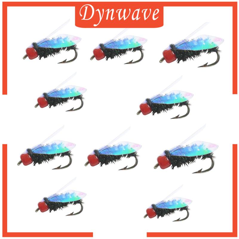 Bộ 10 Mồi Câu Cá Giả Hình Ruồi Kèm Móc Câu