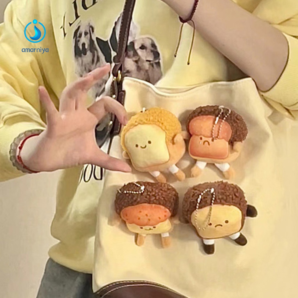 (Shop Amart) Móc Chìa Khóa Hình Bánh Mì Nhồi Bông Hoạt Hình