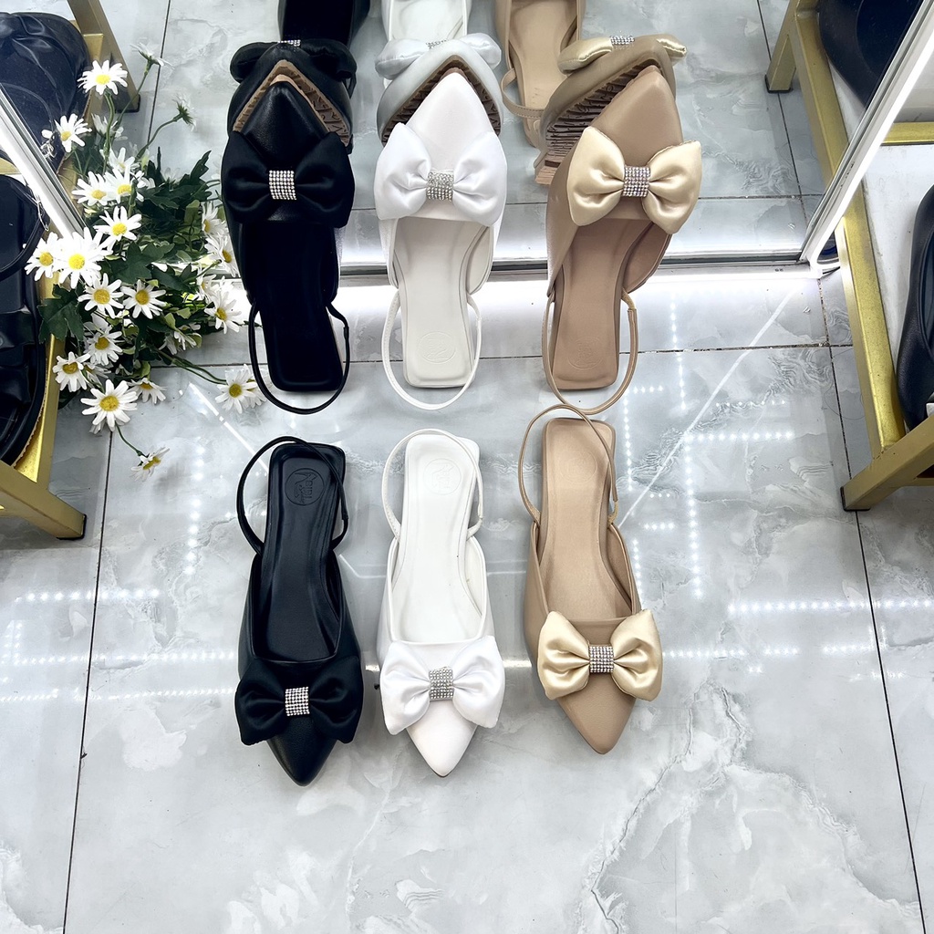 Giày sục bigsize nơ xinh có hậu bệt size 40-44