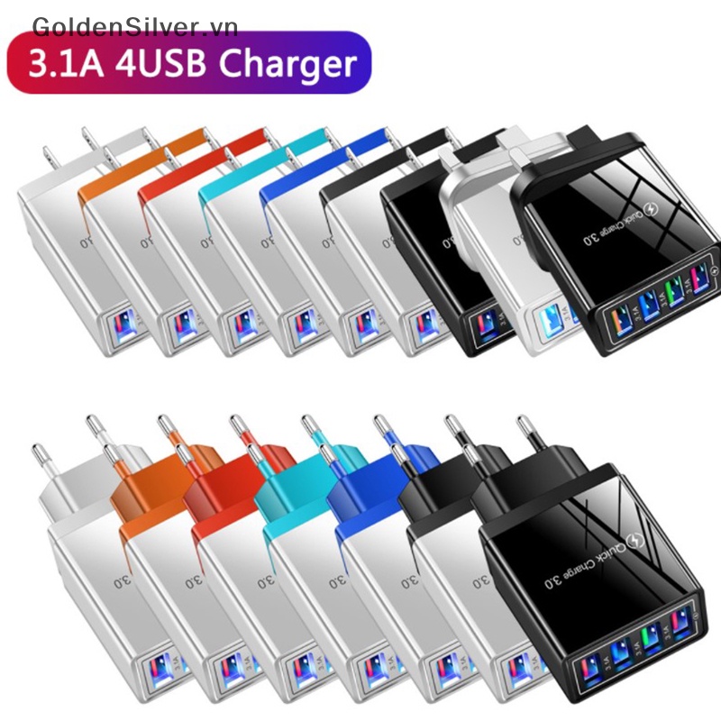 Bộ Sạc Nhanh USB 3.0 Màu Vàng Đồng Cho Điện Thoại Thông Minh