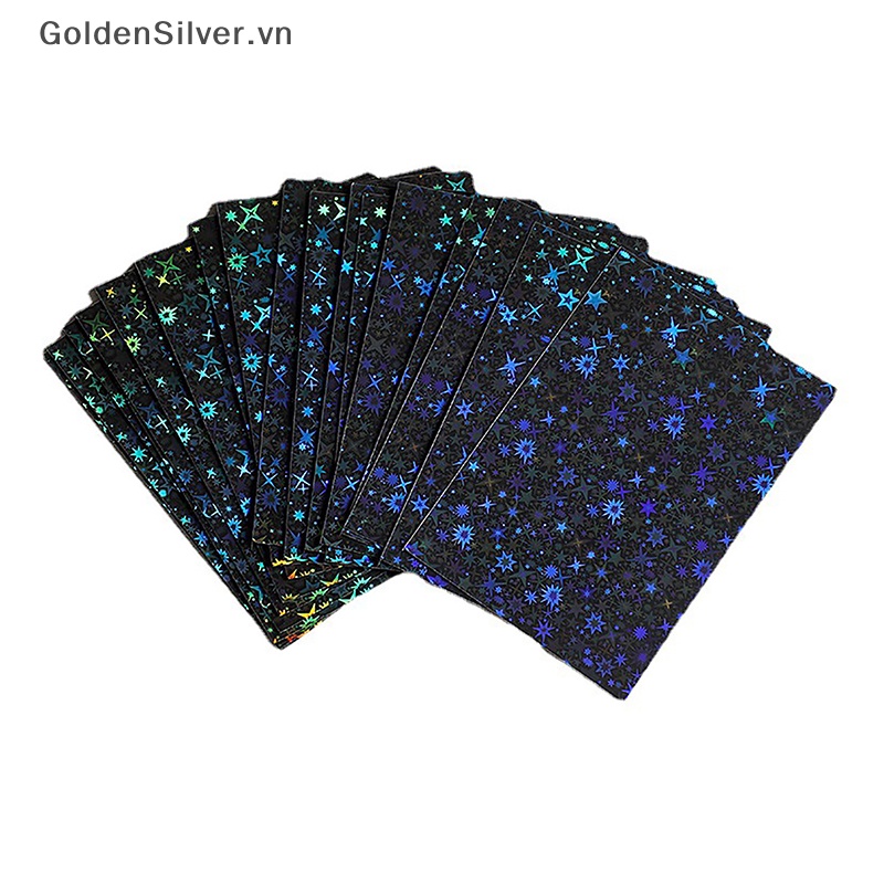 Set 20 Tấm Hình Ngôi Sao Lấp Lánh Mạ Vàng / Bạc Dùng Để Đựng Thẻ Ảnh