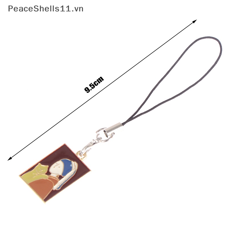 Dây Đeo Điện Thoại / Móc Khóa Bằng Kim Loại Hình Bảng Màu Dầu Và Hoa Trang Trí Túi Xách / Ổ Đĩa U