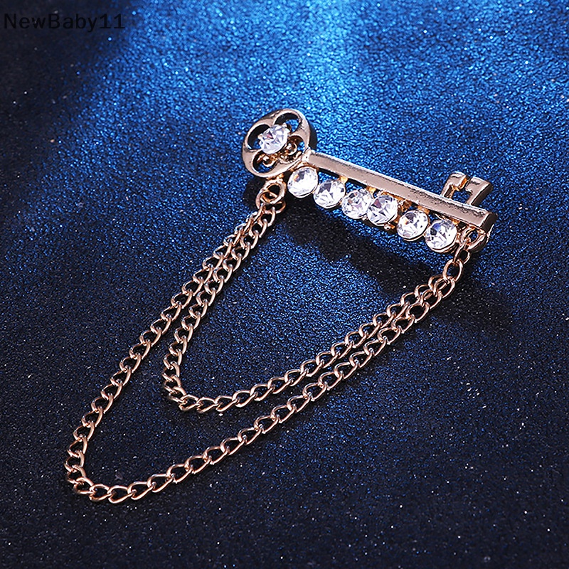 Ghim Cài Áo Kim Loại Dài Đính Đá Thời Trang Hàn Quốc Cho Nam