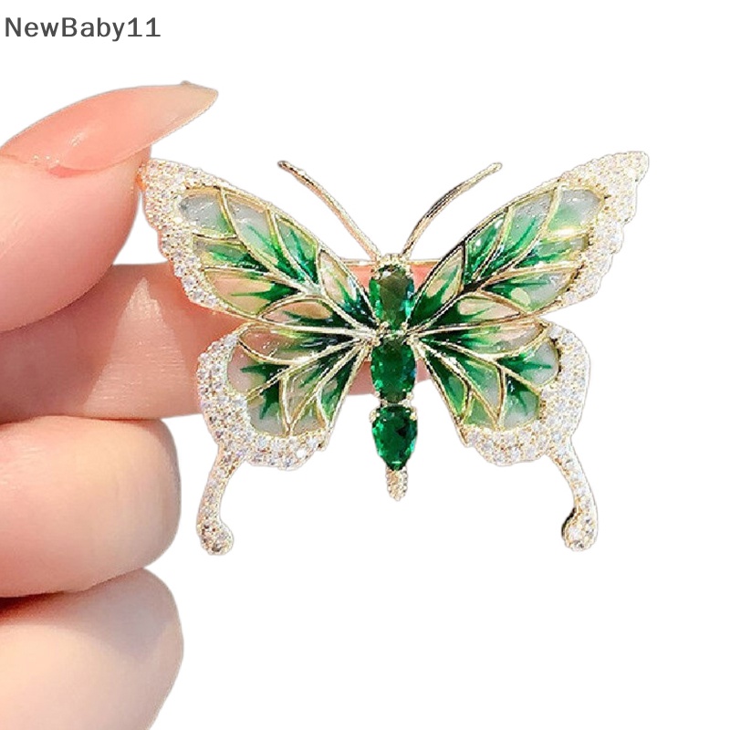 Ghim Cài Áo Hình Bướm Đính Đá Pha Lê Phong Cách Vintage