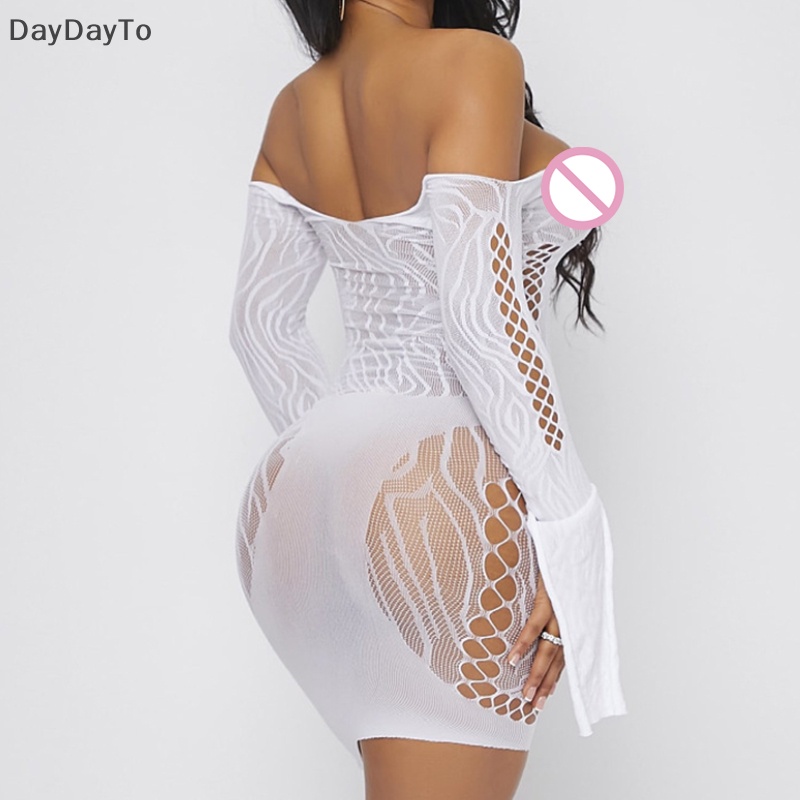 Đầm Tay Dài Trễ Vai Phối Lưới Thời Trang Đi Biển Quyến Rũ Cho Nữ