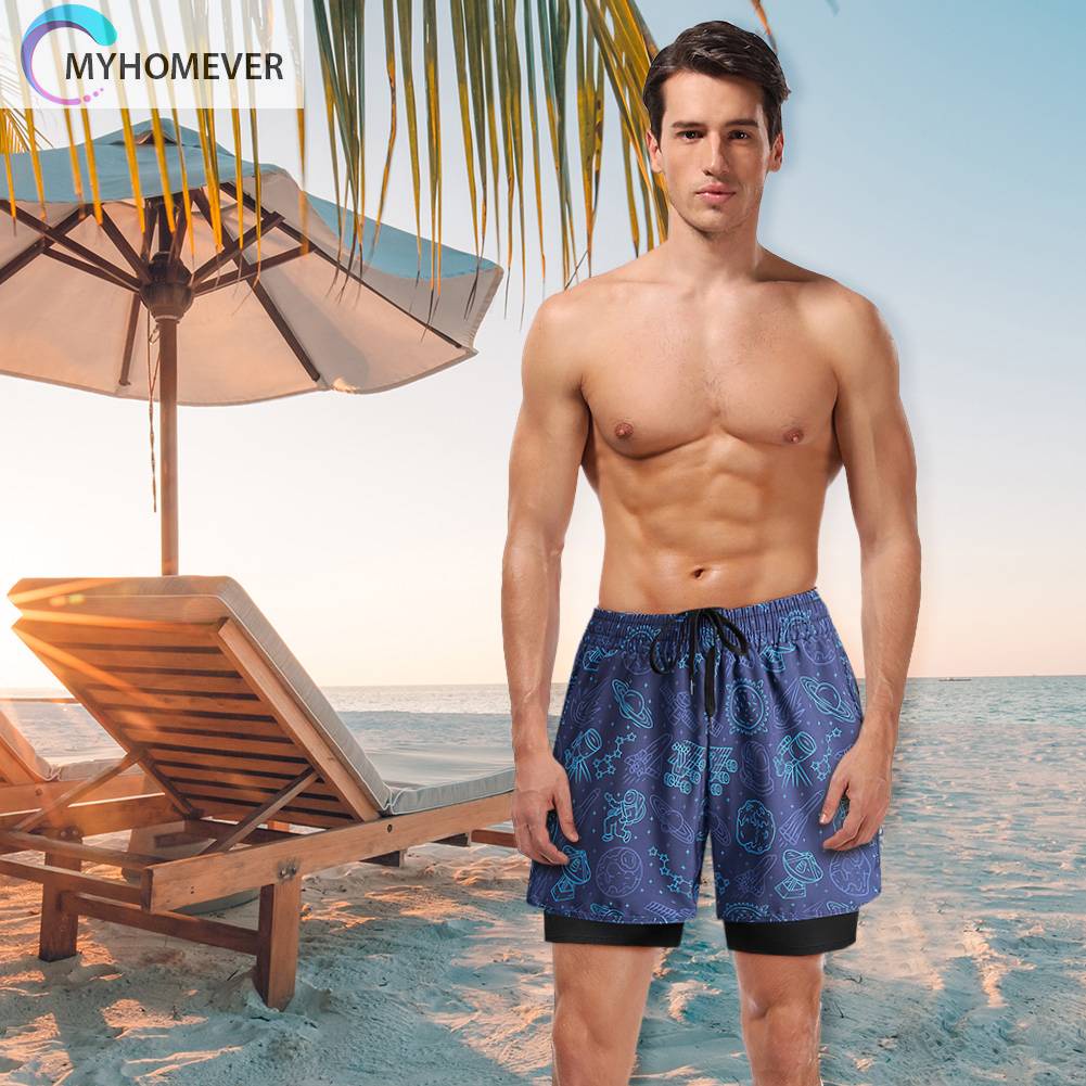 Quần Short Bơi Thể Thao Hai Lớp Nhanh Khô Cho Nam