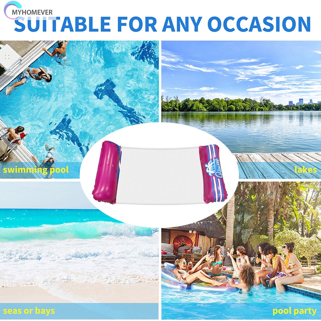 Giường Phao Bơi Bơm Hơi Bằng PVC In Họa Tiết Độc Đáo Kèm Lưới Tiện Dụng