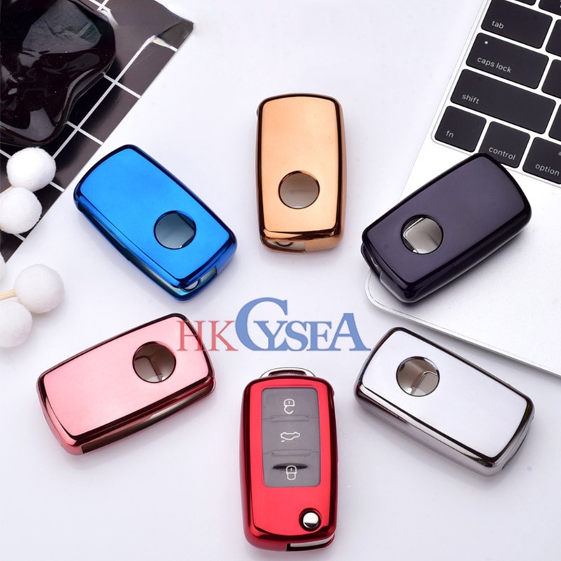 Vỏ Chìa Khóa Điều Khiển Từ Xa Cho Xe Hơi VW Volkswagen Polo Golf Passat B5 B6 B7 Beetle Caddy T5 Up Eos Tiguan
