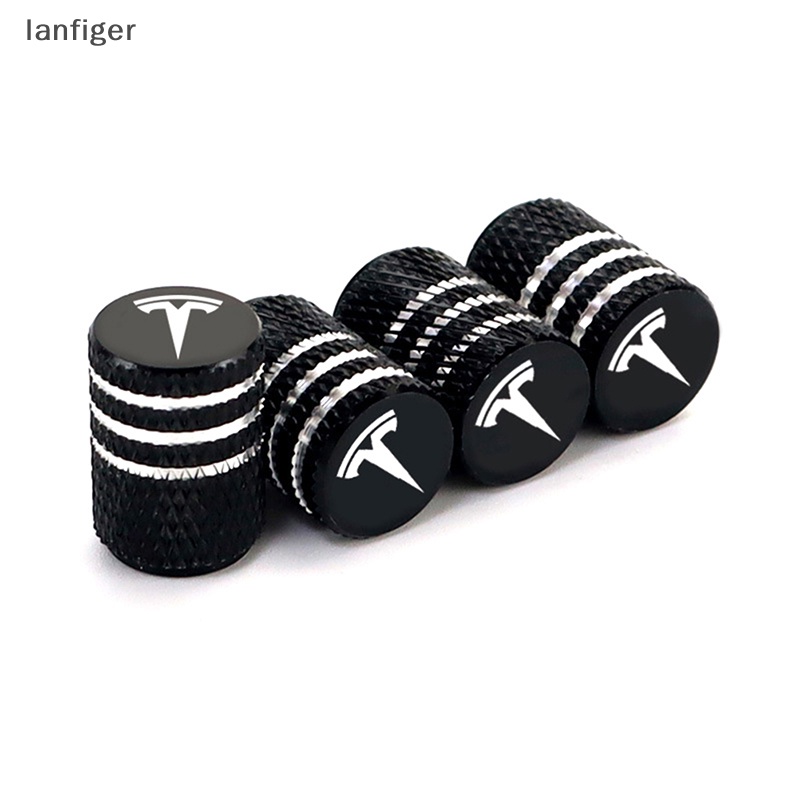 Bộ 4 Nắp Van Lốp Xe Hơi Tesla model X Y model S model 3 SUV Bằng Nhôm