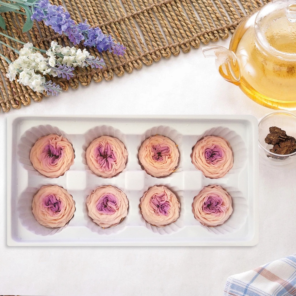 Hộp 8 Bông Hoa Hồng Giả Bằng Nhựa Mềm Nhiều Màu Trang Trí Nhà Cửa DIY