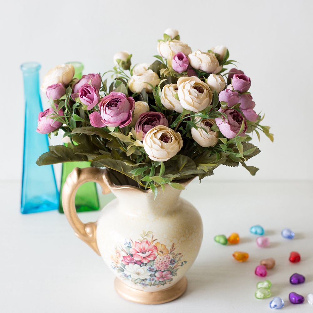 1 Nhánh Hoa Trà Nhân Tạo Trang Trí Tiệc Cưới / Lễ Hội DIY