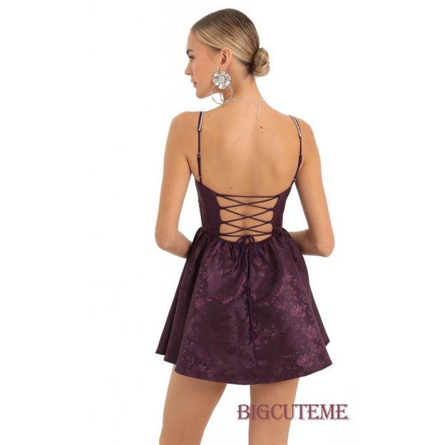 Đầm Chữ A Không Tay Đính Đá Hở Lưng Thời Trang Mùa Hè Cho Nữ