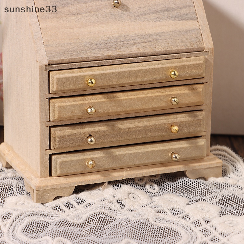 Tủ Gỗ Mini Tỉ Lệ 1: 12 Dùng Trang Trí Nhà Búp Bê