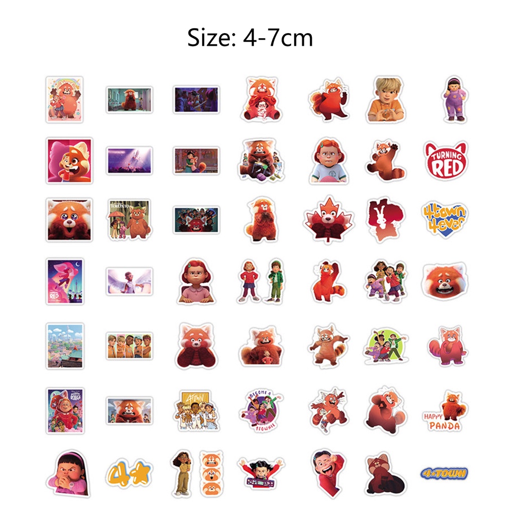 Set 50 Miếng Dán PVC Tự Dính Họa Tiết Hoạt Hình Trang Trí Sổ Tay