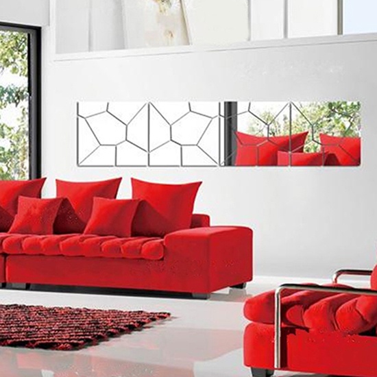 Sticker Dán Tường Họa Tiết 3D Hiệu Ứng Gương Dùng Trong Trang Trí Nhà