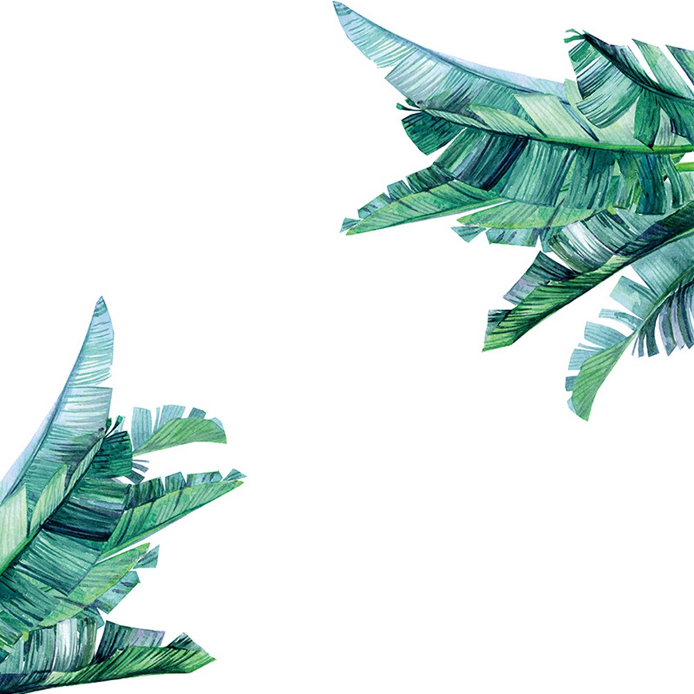 (Bất Ngờ) Đề Can Dán Tường Tự Dính Hình Lá Nhiệt Đới Trang Trí Phòng Khách