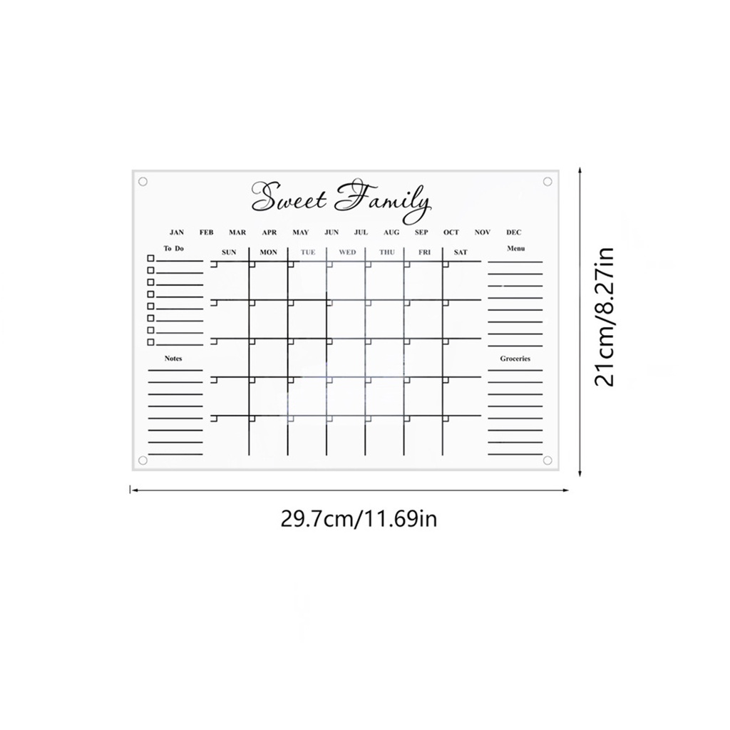 (Bất Ngờ) 1 Set Bảng Ghi Chú Có Thể Xóa Được Dễ Dàng Treo Trong Suốt Viết Trơn Tru Ghi Nhớ Hàng Tuần Tại Nhà