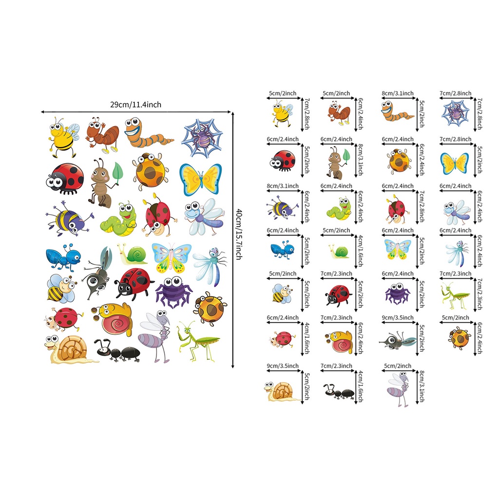 Bộ 2 Miếng Dán Cửa Sổ Bằng PVC Hai Mặt Chống Nước Hình Bọ Rùa Dễ Thương DIY