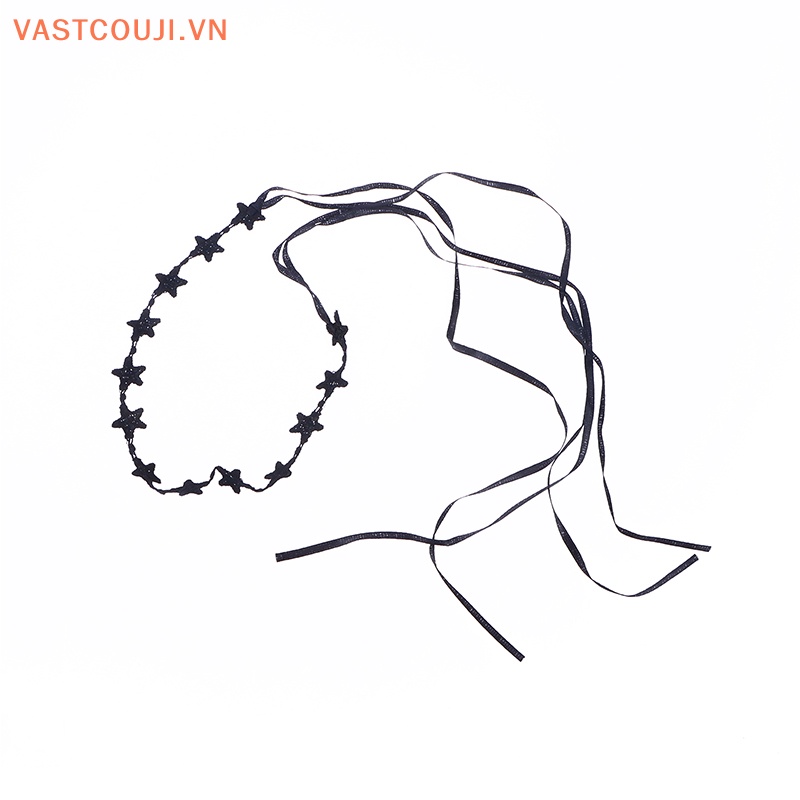 Vòng Cổ Choker Vải Ren Mặt Ngôi Sao Tua Rua Phong Cách Gothic Thời Trang Cho Nữ