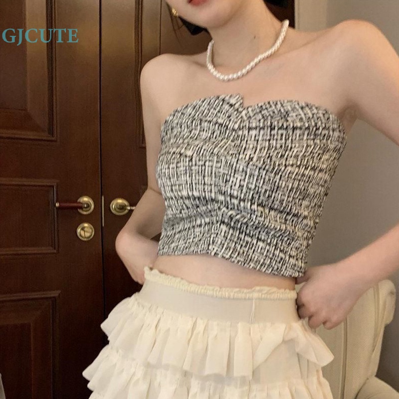 Áo hai dây Không Tay Hở Lưng Họa Tiết Sọc Vintage Gợi Cảm Cho Nữ