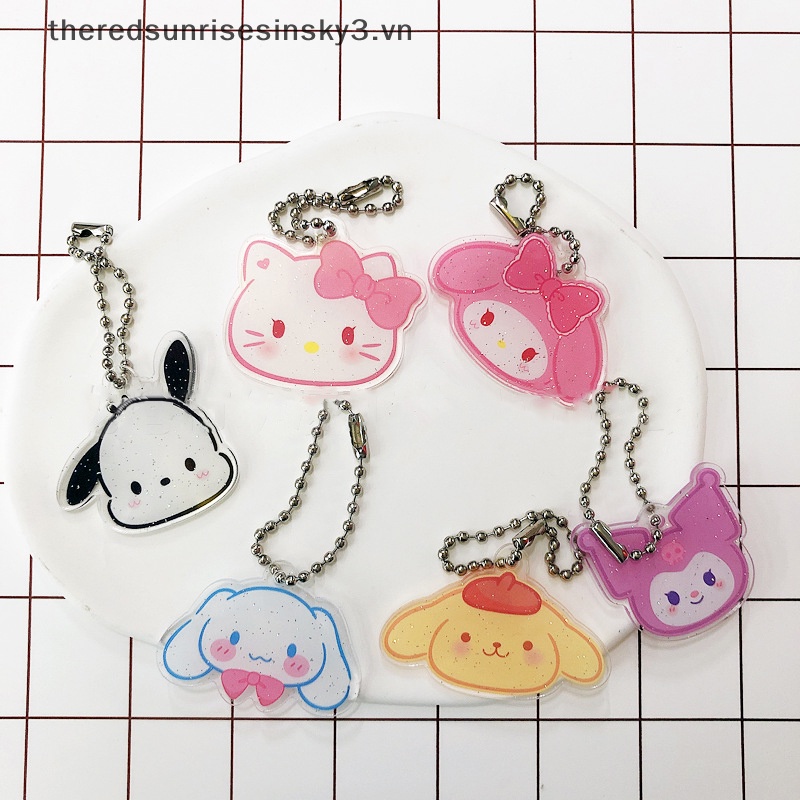 # # Thời Trang Sanrio Kuromi Hello Kitty Purin Pachacco Móc Khóa Acrylic Đáng Yêu Trang Trí Ba Lô Đi Học Cho Bé Gái