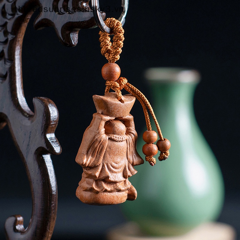 # # Thời Trang Mahogany Móc Chìa Khóa Chạm Khắc Ba Chiều Giống Thật Làm Quà Tặng Trang Sức May Mắn Cho Xe Hơi