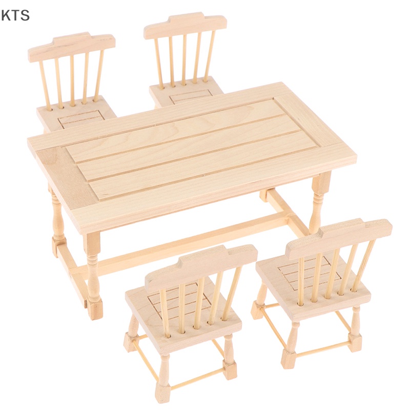 1 Bộ Bàn Ghế Ăn Mini Tỉ Lệ 1: 12 Trang Trí Nhà Búp Bê