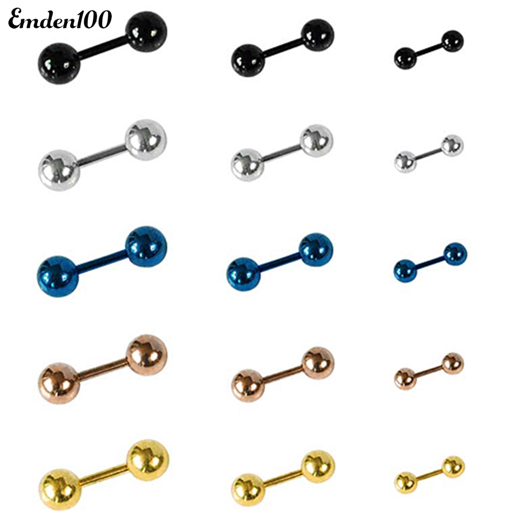 [EMDEN] Bông Tai Đinh Tán Đơn Giản Chống Mài Mòn Hình Quả Bóng Punk Cho Nam