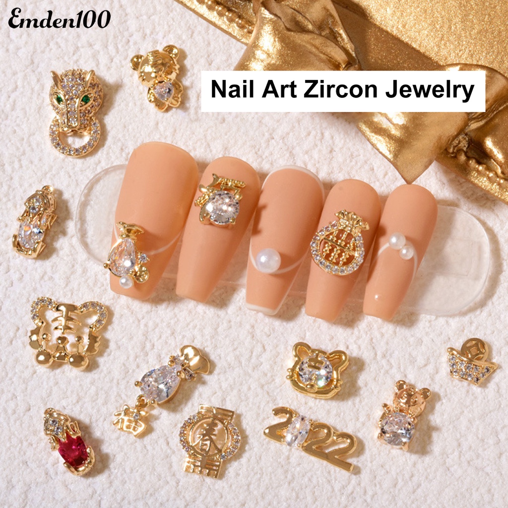 Phụ Kiện Đính Trang Trí Móng Tay Mừng Năm Mới 2022