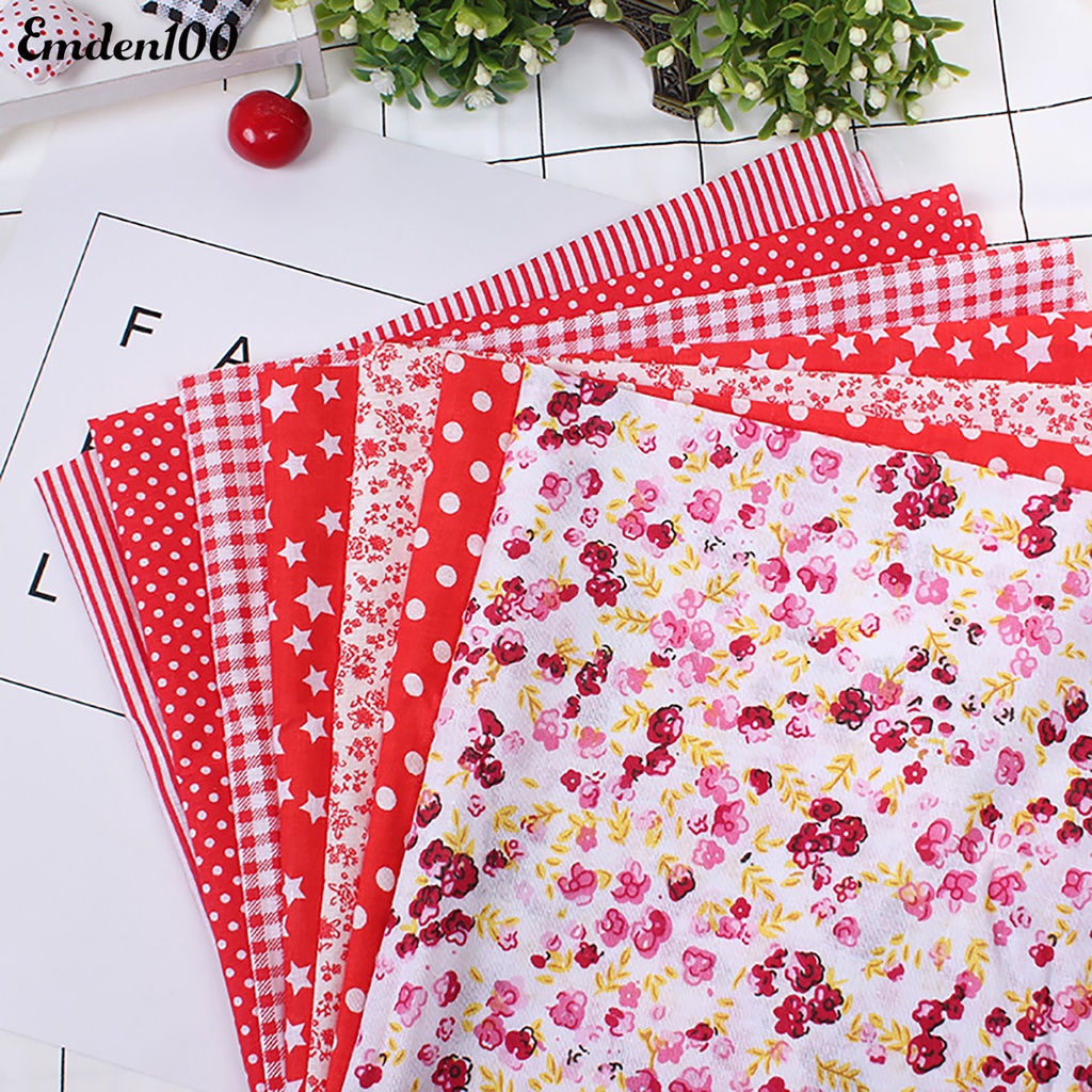 Set 7 Tấm Vải Cotton Mềm Mại Họa Tiết Hoa Dùng May Đồ Thủ Công