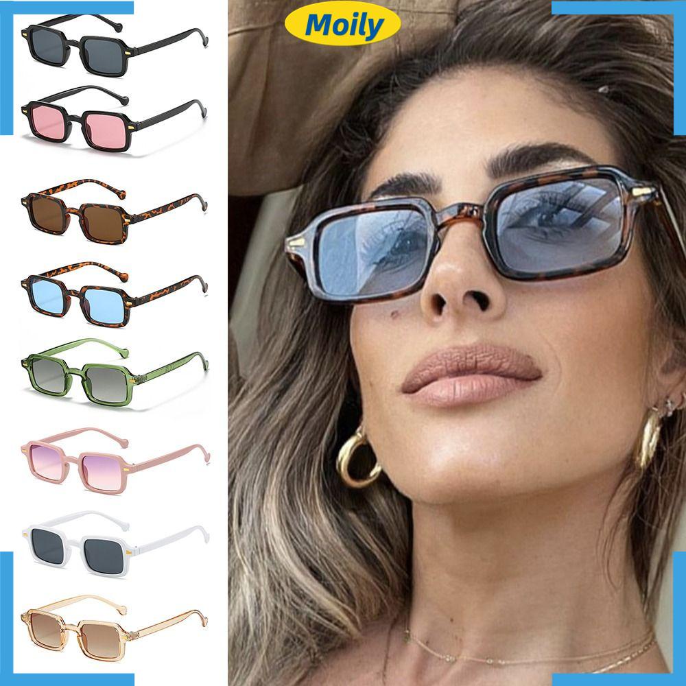 MOILYVN Kính Mát Gọng Vuông Họa Tiết Da Báo Thời Trang Cho Nam