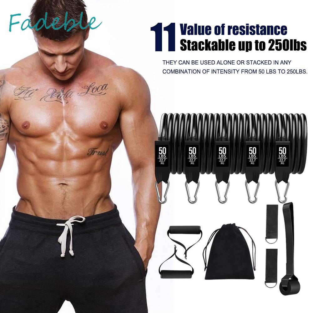 Set 11 Dây Kéo Đàn Hồi Hỗ Trợ Tập Yoga / Thể Hình