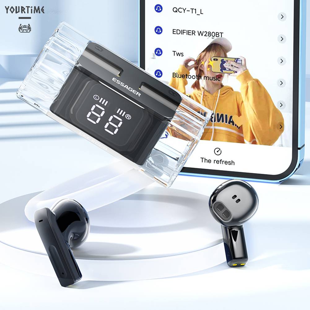 Tai Nghe Nhét Tai Thể Thao Essager E90 Kết Nối Bluetooth 5.3 Có Màn Hình Hiển Thị