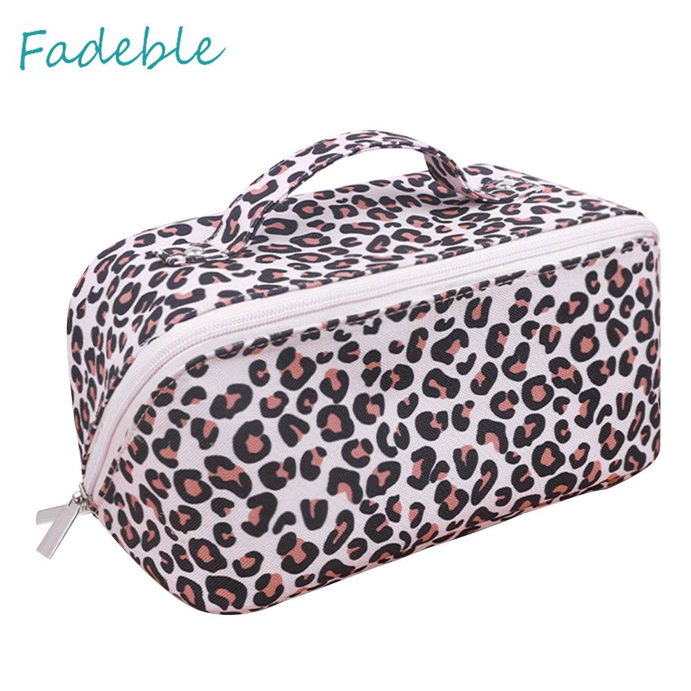 Túi Đựng Mỹ Phẩm Sức Chứa Lớn In Họa Tiết Da Báo Tiện Dụng Cho Nữ