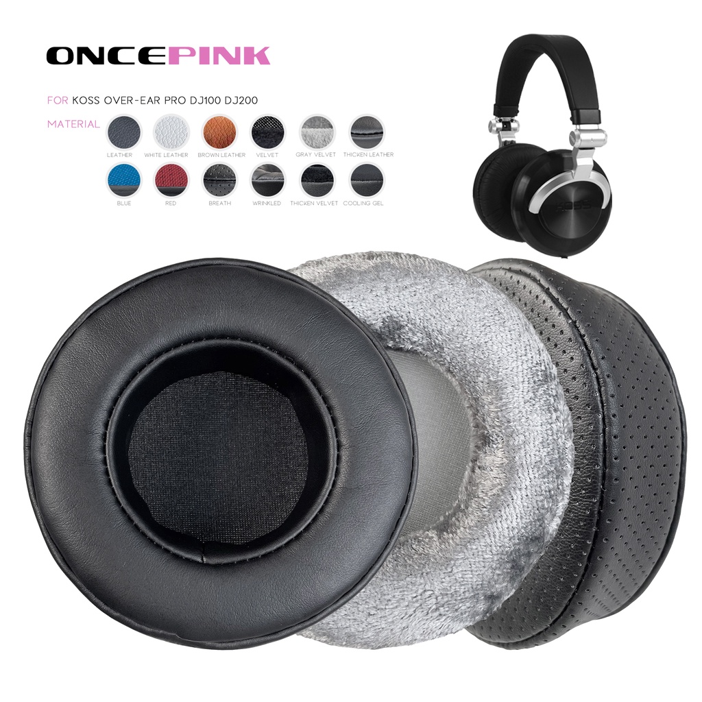 Miếng Đệm Tai Thay Thế Oncepink Cho Koss Over-Ear Pro DJ100 DJ200 Tai Nghe Làm Dày Đệm Earmuffs Tai 