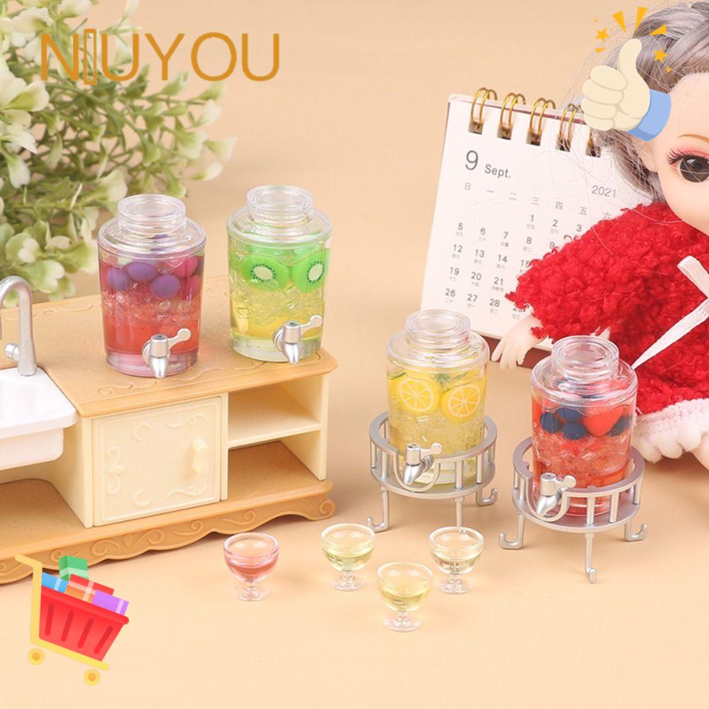 NIUYOU Xô Đựng Nước Ép Trái Cây Mini Trang Trí Nhà Búp Bê