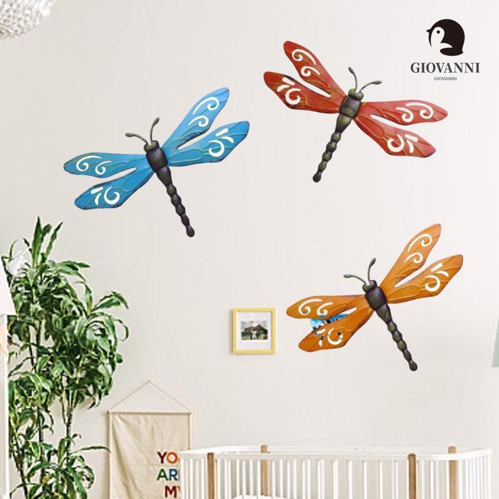 GIOVANNI Tượng Chuồn Chuồn Bằng Kim Loại Treo Tường Trang Trí Sân Vườn