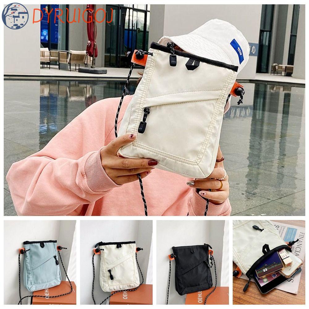 DYRUIDOJ Túi Đeo Chéo Vai Đựng Điện Thoại Bằng Vải Bạt Nilon Hình Vuông Nhỏ Chống Nước Có Thể Điều Chỉnh Kích Thước Cho Nam