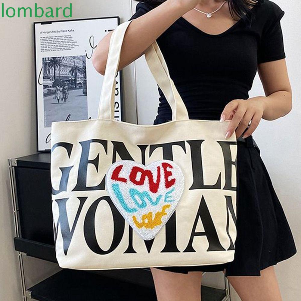 LOMBARD Túi Vải Canvas In Họa Tiết Phong Cách Thái Lan Tiện Dụng Mang Theo Du Lịch Cho Nữ