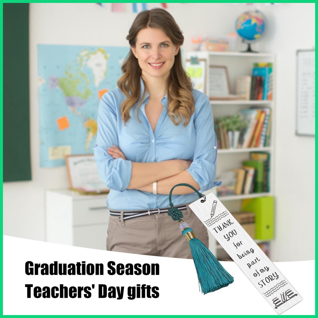 Bookmark Dạng Tua Rua In Chữ Tiếng Anh Và Tua Rua Bằng Thép Không Gỉ Quà Tặng Giáo Viên Cảm Ơn You Jin